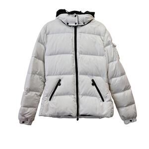 Moncler White Bady Hooded Short Down Jacket Size 3/ US L